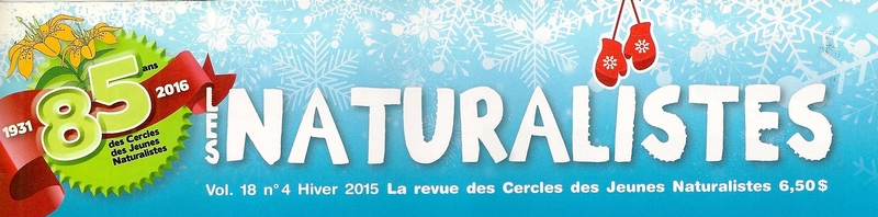 Entête de la revue Les Naturalistes Hiver 2015
