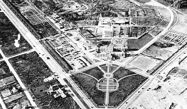 Construction du Jardin Botanique de Montréal en 1933
